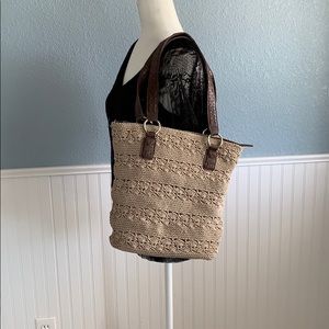 Brown crochet purse